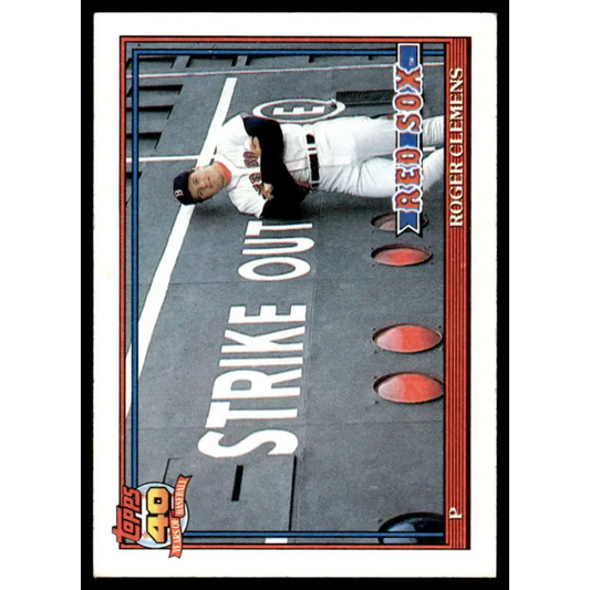 1991 Topps #530 Roger Clemens EX/NM Boston Red Sox Baseball Card Image 1