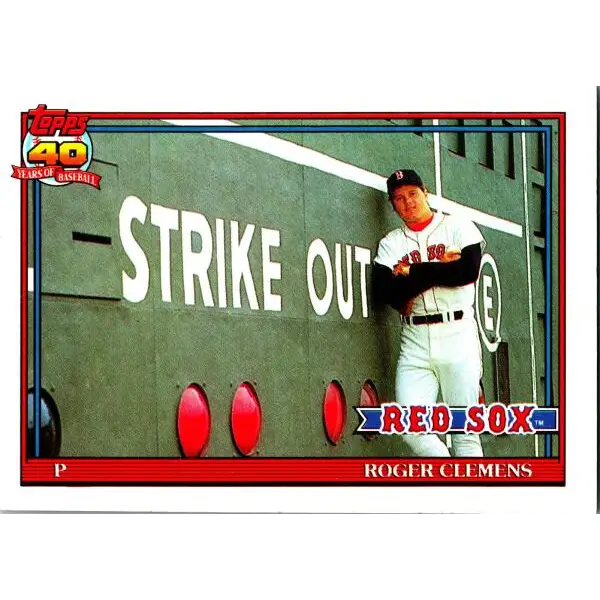 1991 Topps #530 Roger Clemens NM-MT Boston Red Sox Baseball Card  Image 1