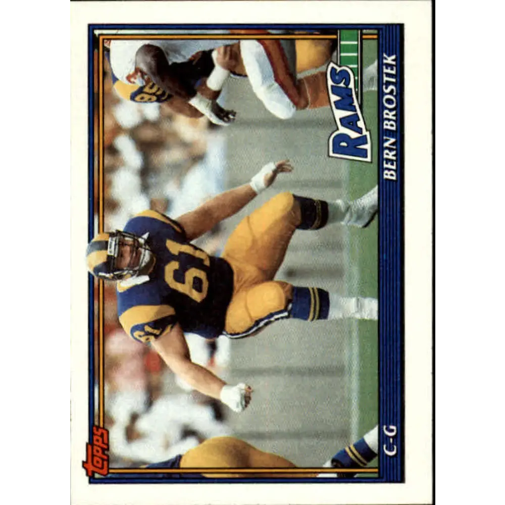 1991 Topps #535 Bern Brostek NM-MT Los Angeles Rams Football Card  Image 1