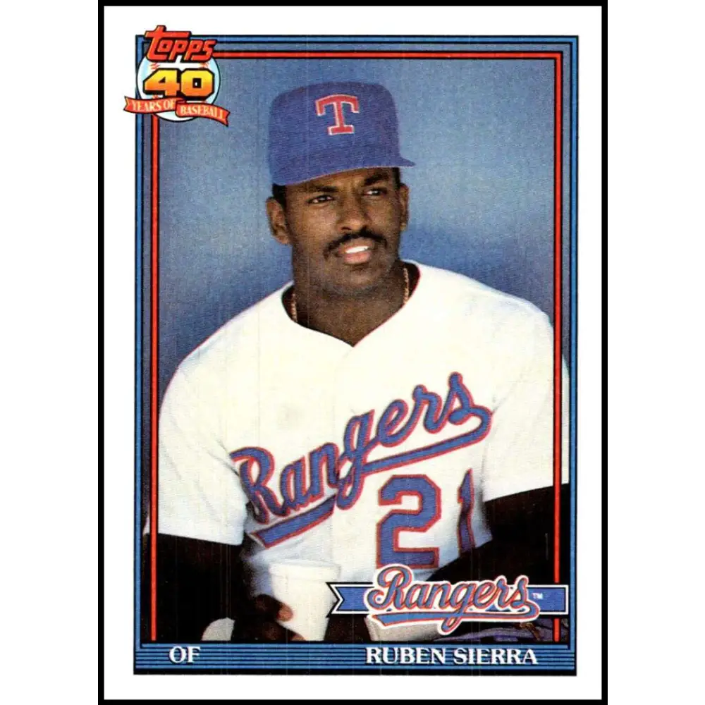 1991 Topps #535 Ruben Sierra NM-MT Texas Rangers Baseball Card  Image 1