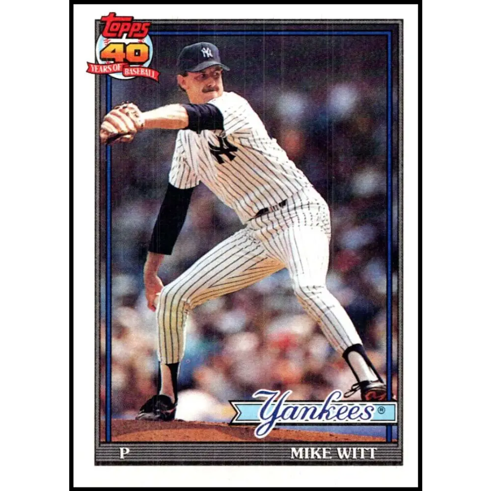 1991 Topps #536 Mike Witt NM-MT New York Yankees Baseball Card  Image 1
