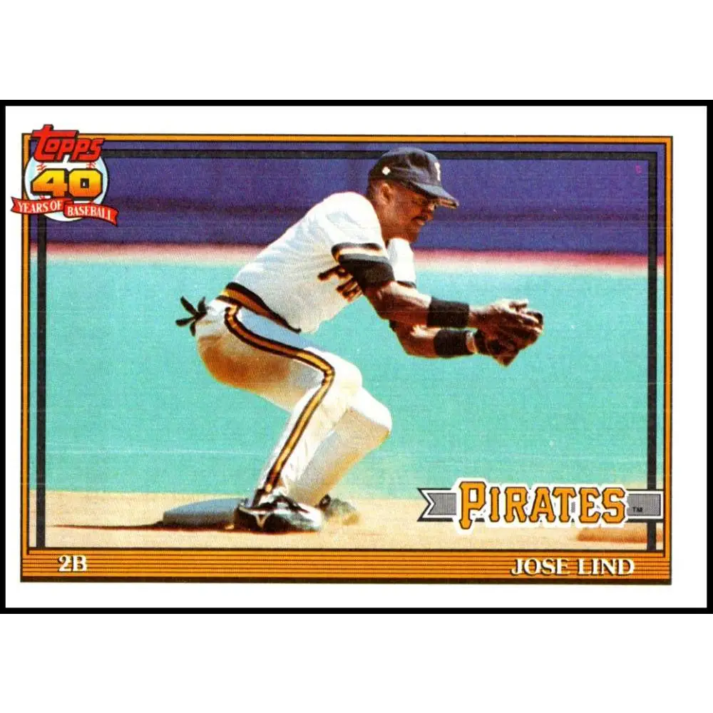1991 Topps #537 Jose Lind NM-MT Pittsburgh Pirates Baseball Card  Image 1