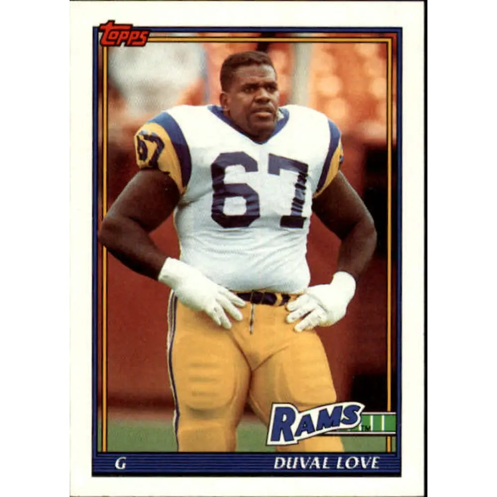 1991 Topps #543 Duval Love NM-MT RC Rookie Los Angeles Rams Football Card  Image 1