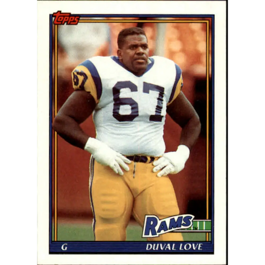 1991 Topps #543 Duval Love NM-MT RC Rookie Los Angeles Rams Football Card  Image 1