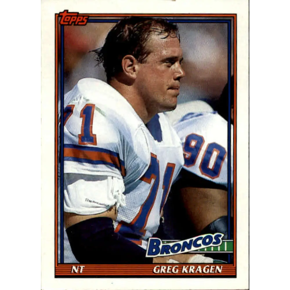 1991 Topps #547 Greg Kragen NM-MT Denver Broncos Football Card  Image 1