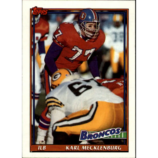 1991 Topps #548 Karl Mecklenburg NM-MT Denver Broncos Football Card  Image 1