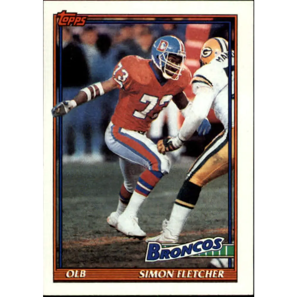 1991 Topps #549 Simon Fletcher NM-MT Denver Broncos Football Card  Image 1