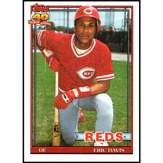 1991 Topps #550 Eric Davis NM-MT Cincinnati Reds Baseball Card  Image 1