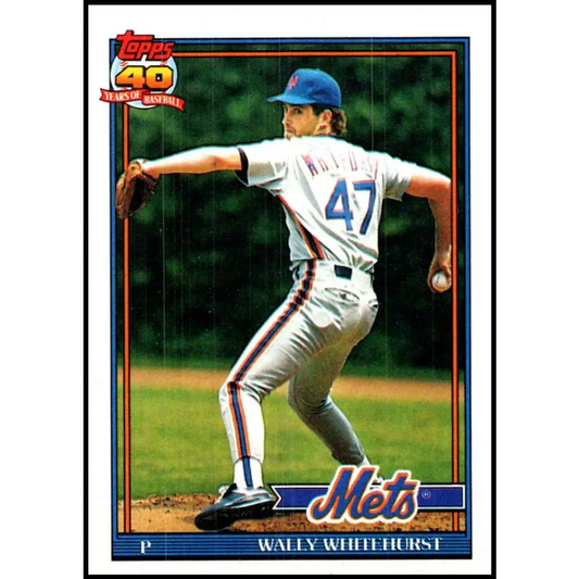 1991 Topps #557 Wally Whitehurst NM-MT New York Mets Baseball Card  Image 1
