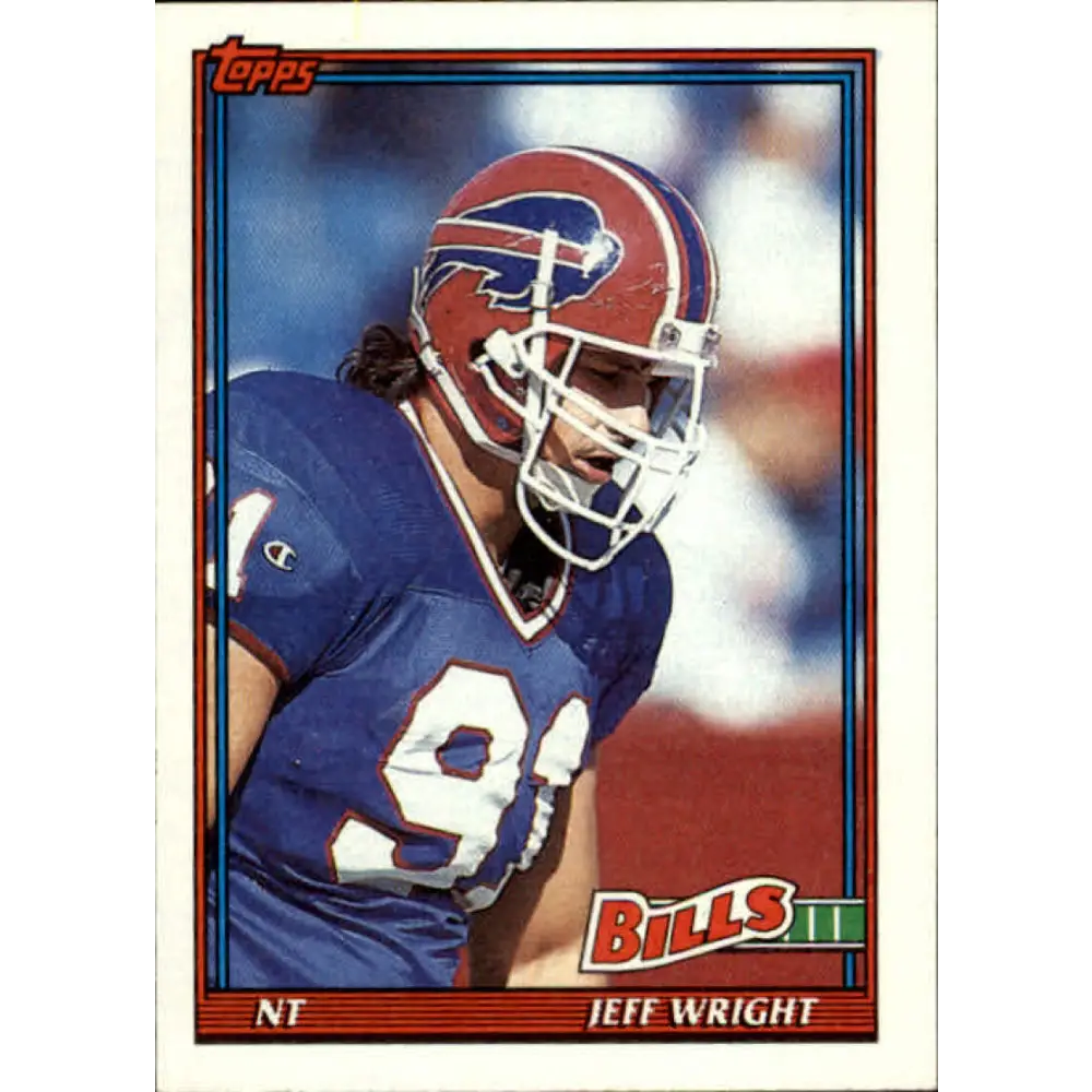 1991 Topps #56 Jeff Wright NM-MT RC Rookie Buffalo Bills Football Card  Image 1