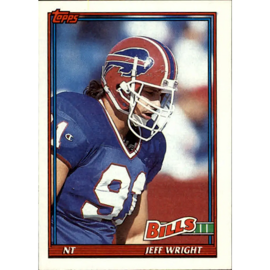 1991 Topps #56 Jeff Wright NM-MT RC Rookie Buffalo Bills Football Card  Image 1