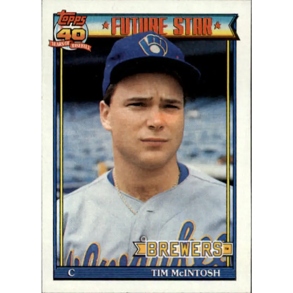 1991 Topps #561 Tim McIntosh NM-MT Milwaukee Brewers Baseball Card  Image 1