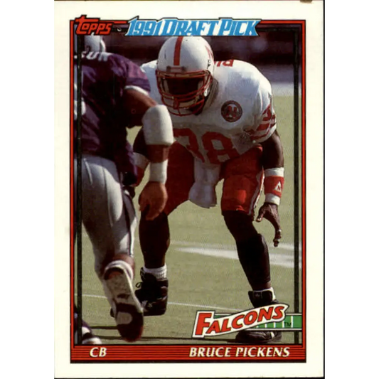 1991 Topps #567 Bruce Pickens NM-MT RC Rookie Atlanta Falcons Football Card  Image 1