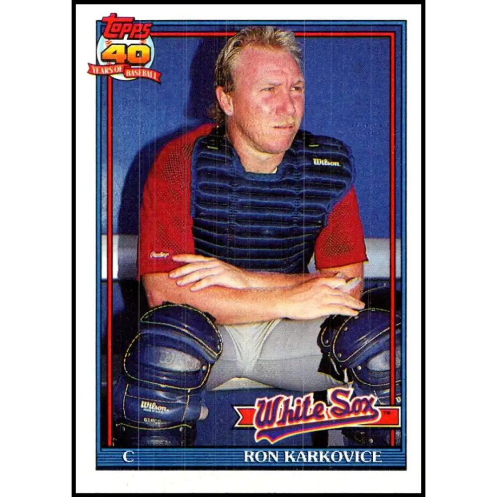 1991 Topps #568 Ron Karkovice NM-MT Chicago White Sox Baseball Card  Image 1