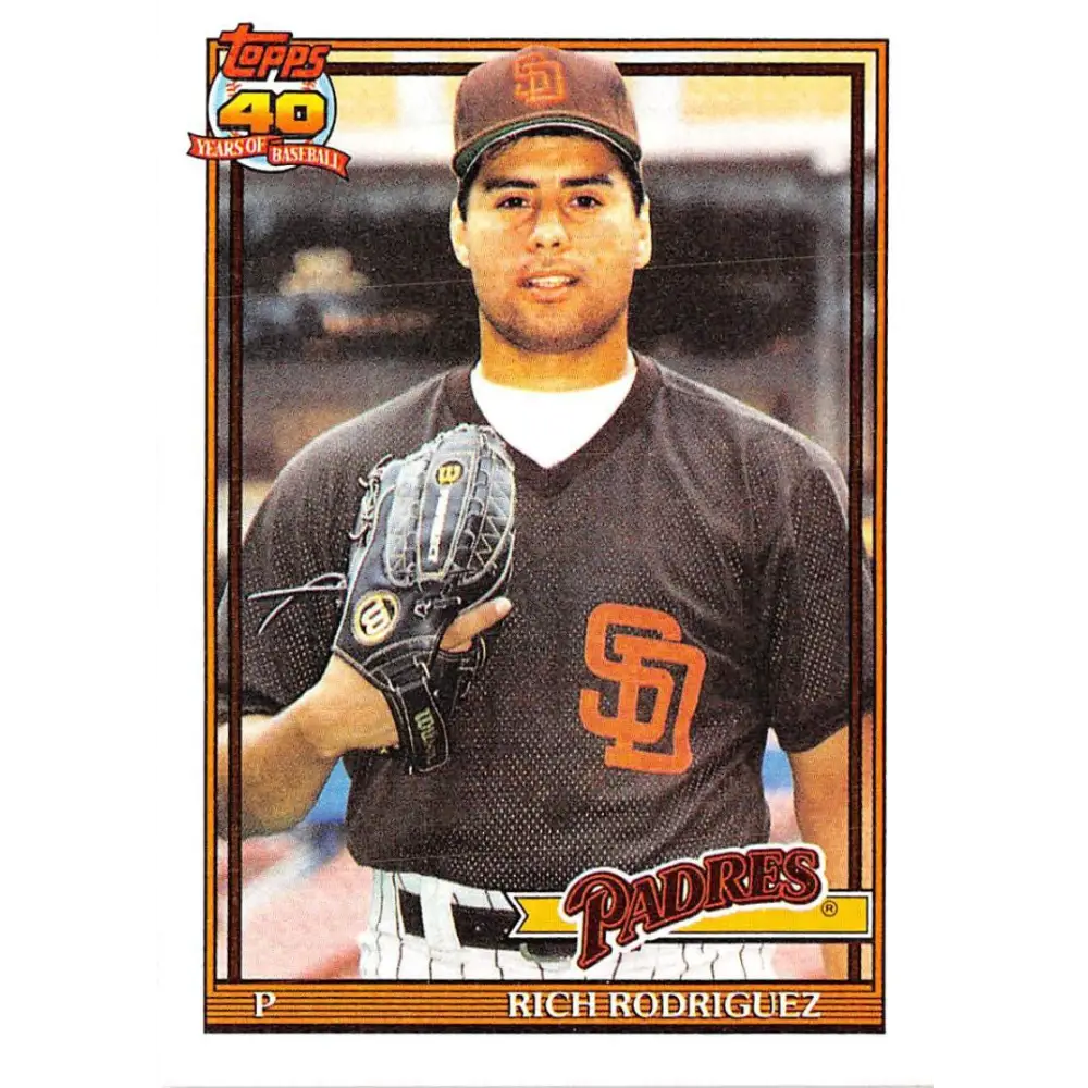 1991 Topps #573 Rich Rodriguez NM-MT RC Rookie San Diego Padres Baseball Card  Image 1