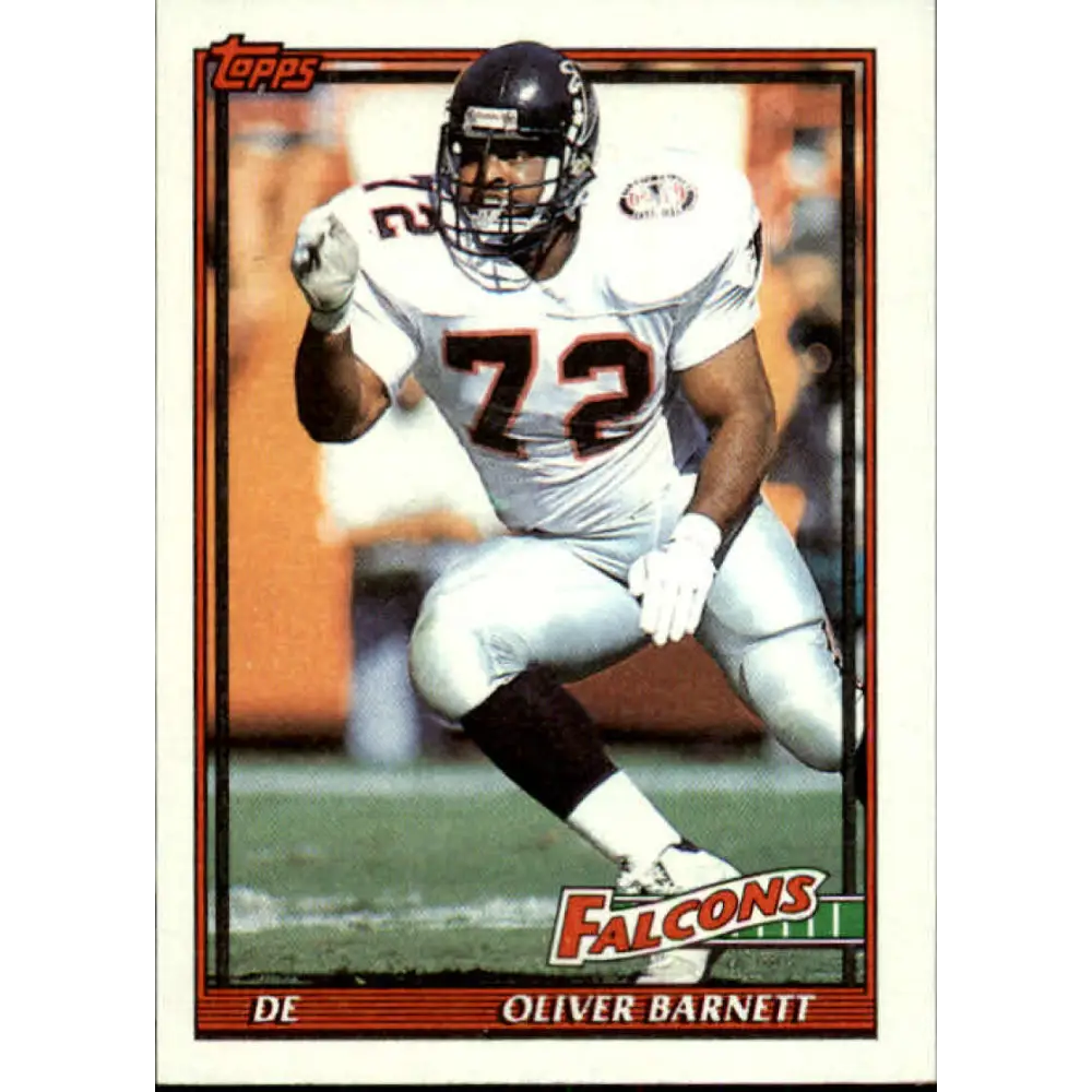 1991 Topps #579 Oliver Barnett NM-MT Atlanta Falcons Football Card  Image 1