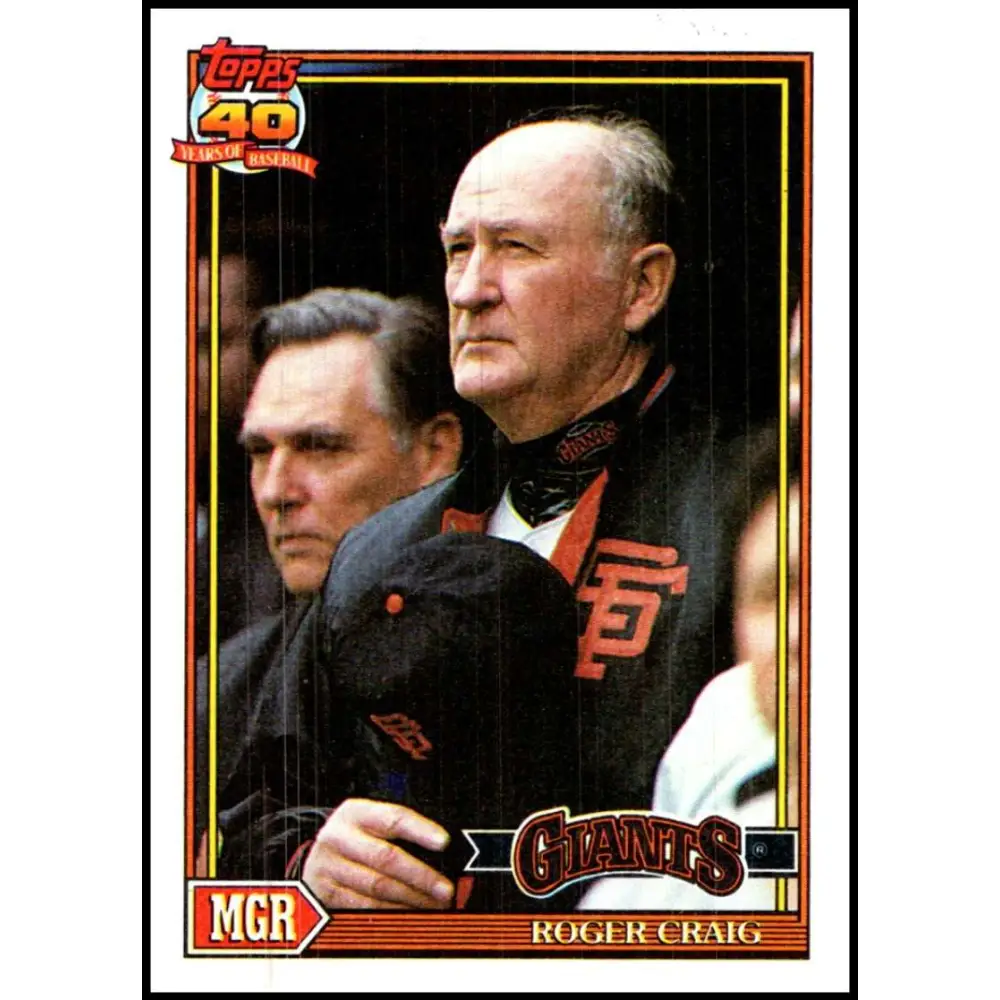 1991 Topps #579 Roger Craig NM-MT San Francisco Giants Baseball Card  Image 1