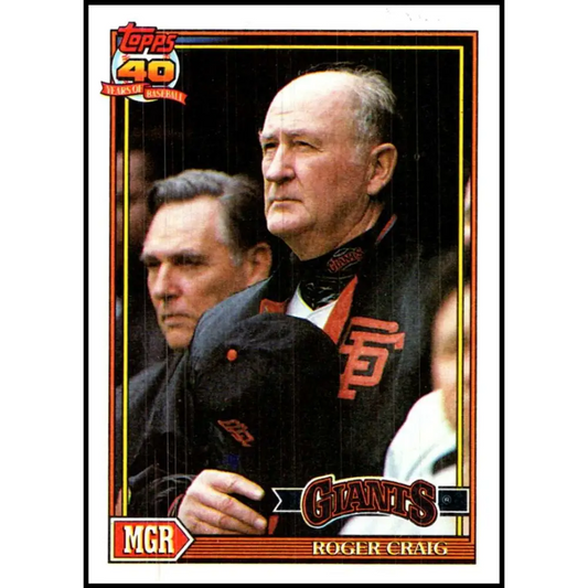 1991 Topps #579 Roger Craig NM-MT San Francisco Giants Baseball Card  Image 1