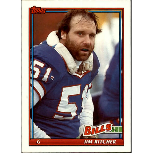 1991 Topps #58 Jim Ritcher NM-MT Buffalo Bills Football Card  Image 1
