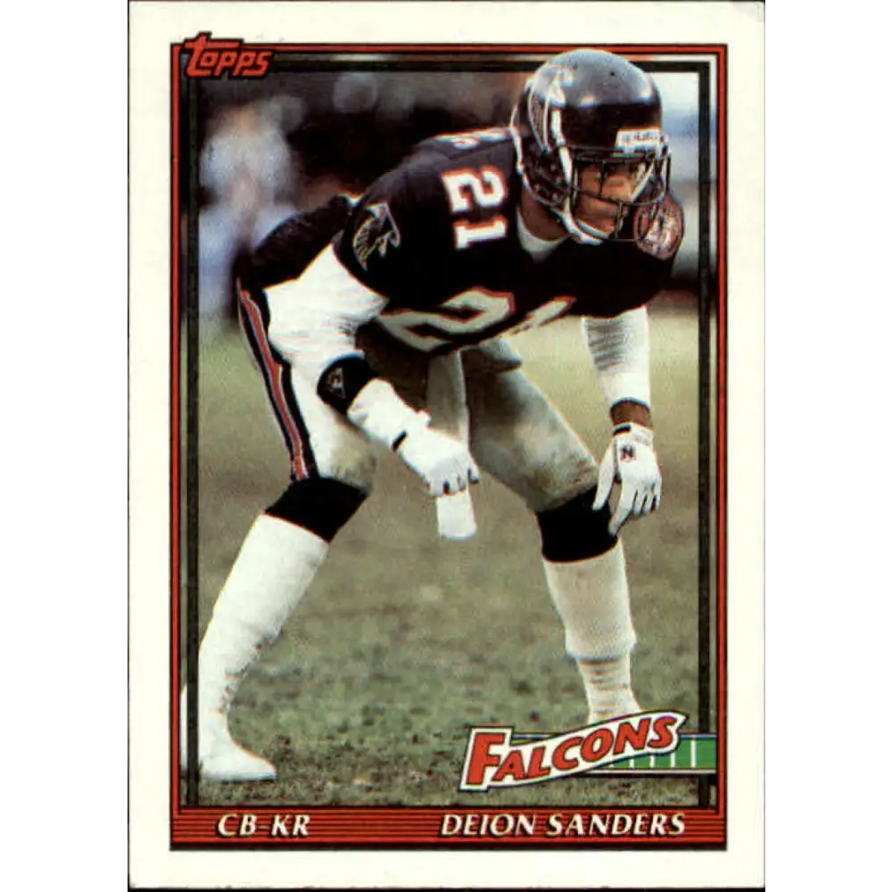 1991 Topps #582 Deion Sanders NM-MT Atlanta Falcons Football Card  Image 1