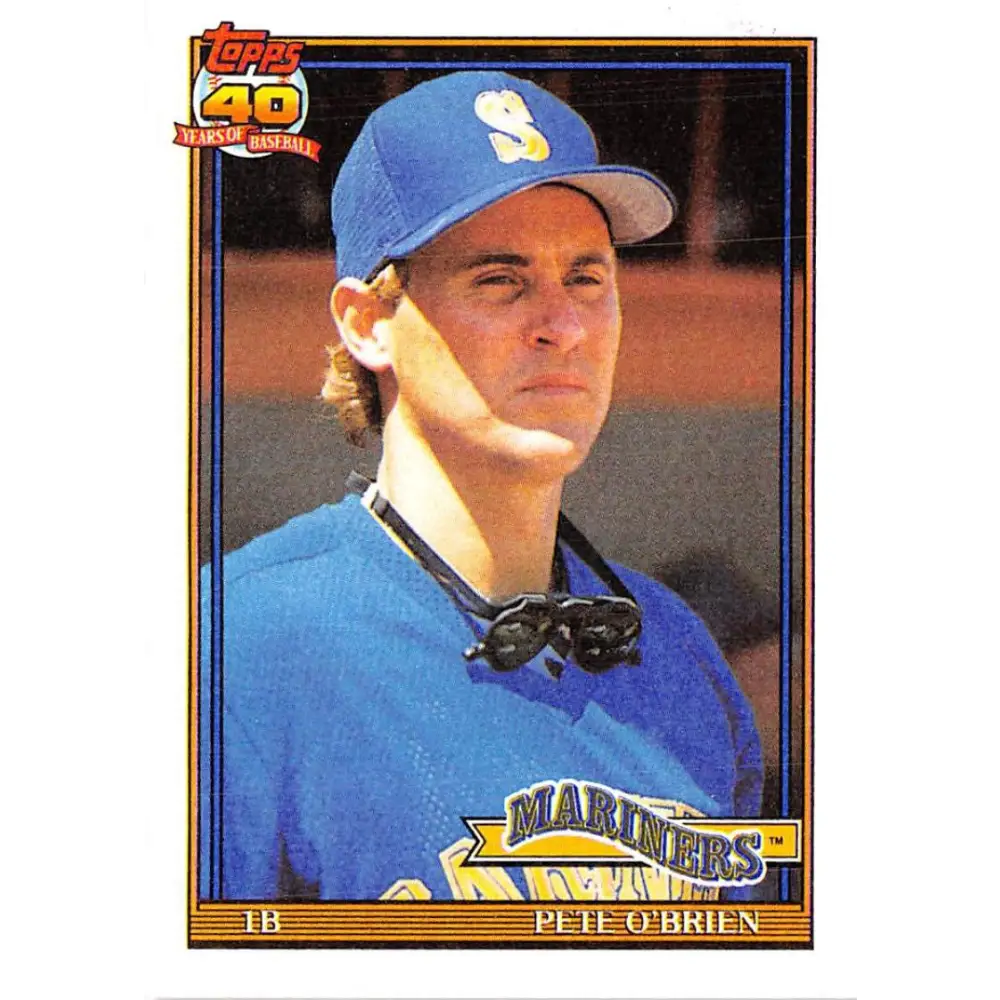 1991 Topps #585 Pete O'Brien NM-MT Seattle Mariners Baseball Card  Image 1