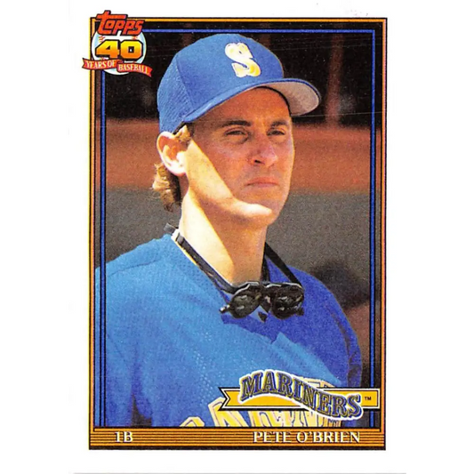 1991 Topps #585 Pete O'Brien NM-MT Seattle Mariners Baseball Card  Image 1