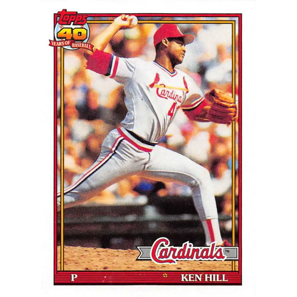 1991 Topps #591 Ken Hill NM-MT St. Louis Cardinals Baseball Card  Image 1