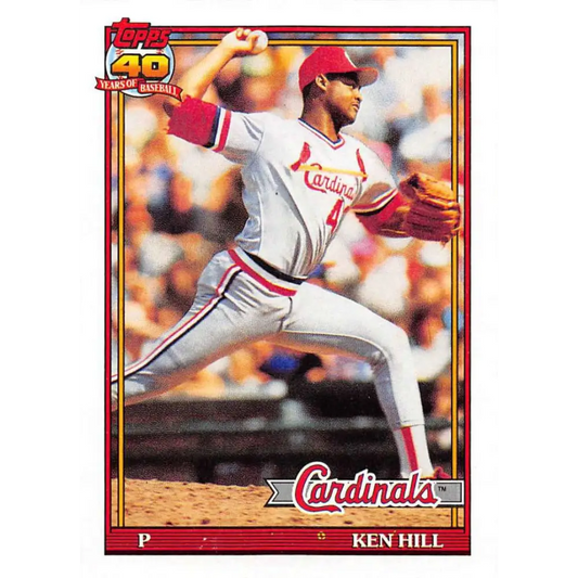 1991 Topps #591 Ken Hill NM-MT St. Louis Cardinals Baseball Card  Image 1