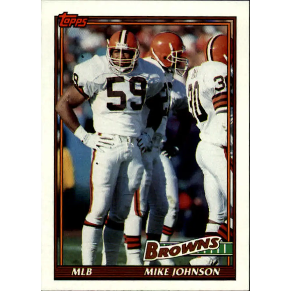 1991 Topps #592 Mike Johnson NM-MT Cleveland Browns Football Card  Image 1