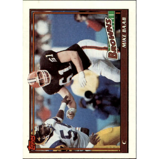 1991 Topps #596 Mike Baab NM-MT Cleveland Browns Football Card  Image 1