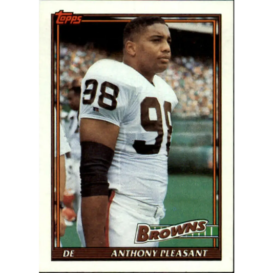 1991 Topps #597 Anthony Pleasant NM-MT Cleveland Browns Football Card  Image 1