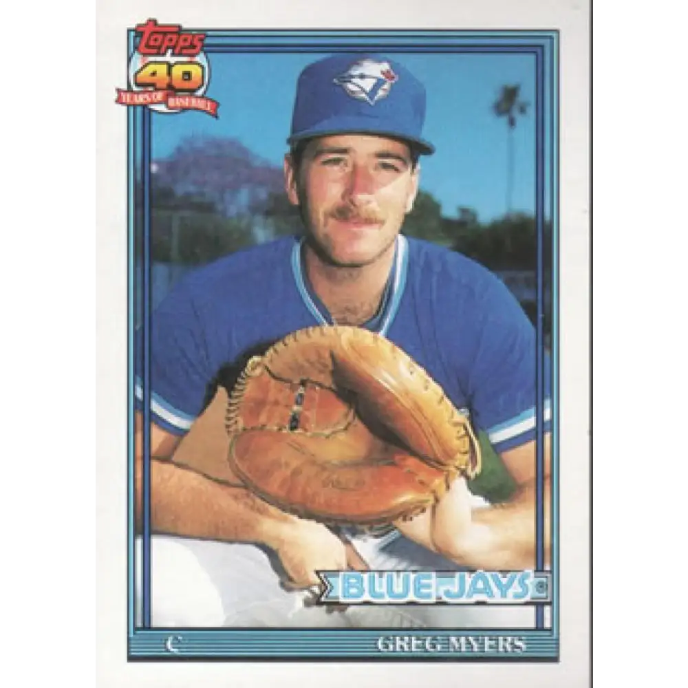 1991 Topps #599 Greg Myers NM-MT Toronto Blue Jays Baseball Card  Image 1