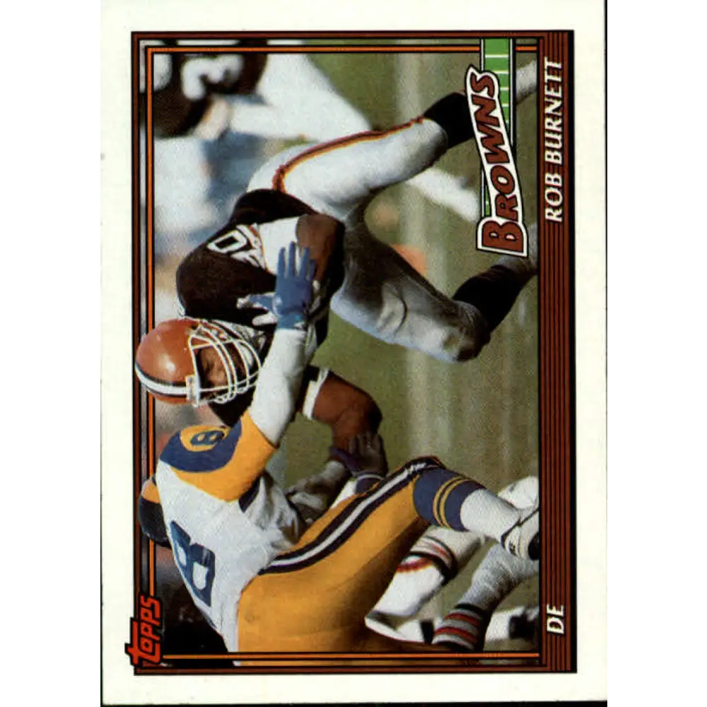 1991 Topps #599 Rob Burnett NM-MT RC Rookie Cleveland Browns Football Card  Image 1