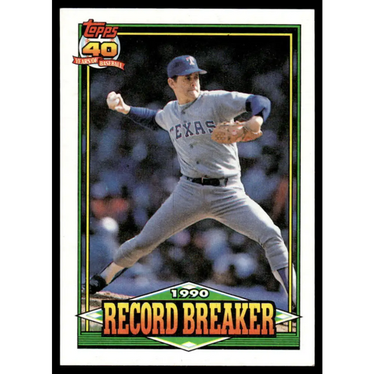 1991 Topps #6 Nolan Ryan EX/NM Texas Rangers Baseball Card Image 1