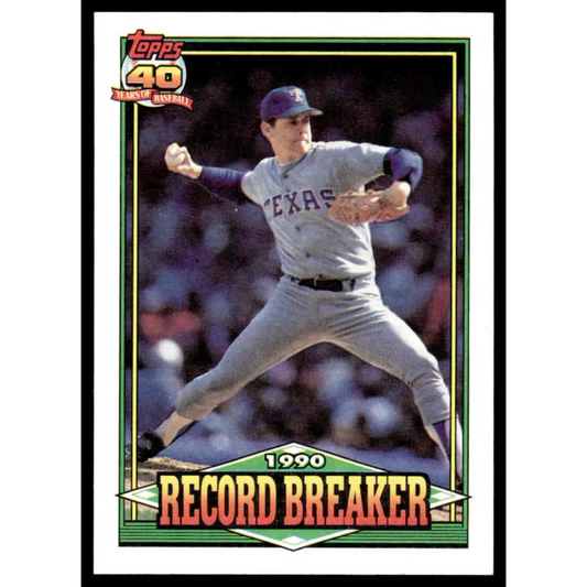 1991 Topps #6 Nolan Ryan EX/NM Texas Rangers Baseball Card Image 1