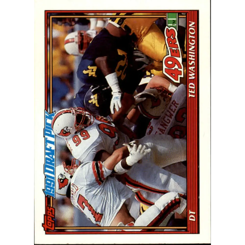 1991 Topps #60 Ted Washington NM-MT RC Rookie San Francisco 49ers Football Card  Image 1