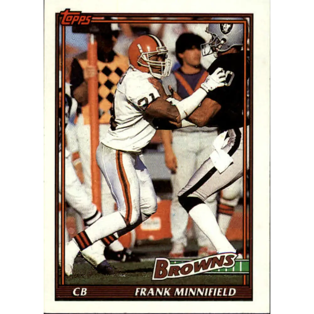 1991 Topps #600 Frank Minnifield NM-MT Cleveland Browns Football Card  Image 1