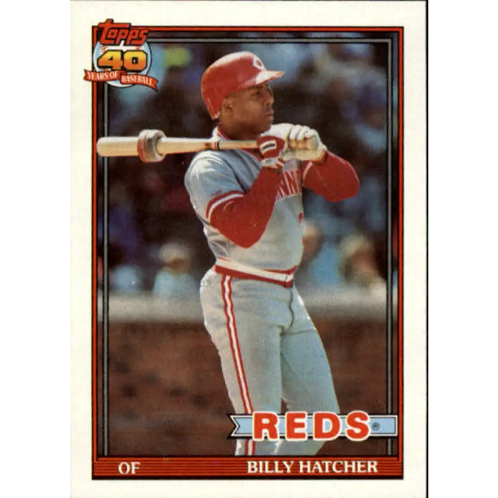 1991 Topps #604 Billy Hatcher NM-MT Cincinnati Reds Baseball Card  Image 1