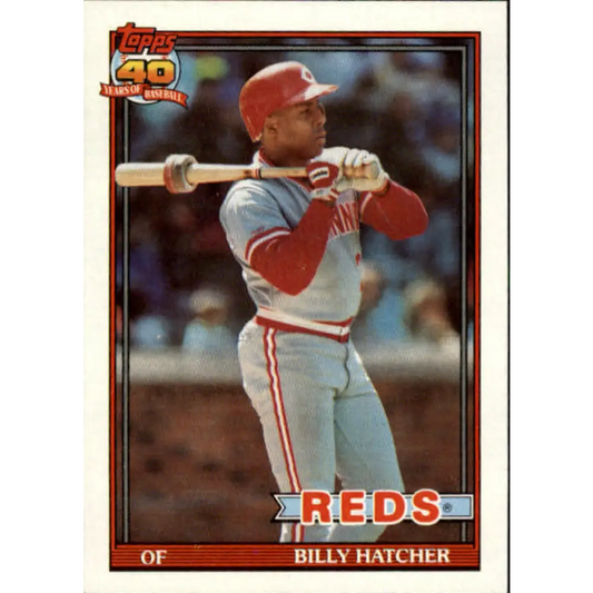 1991 Topps #604 Billy Hatcher NM-MT Cincinnati Reds Baseball Card  Image 1
