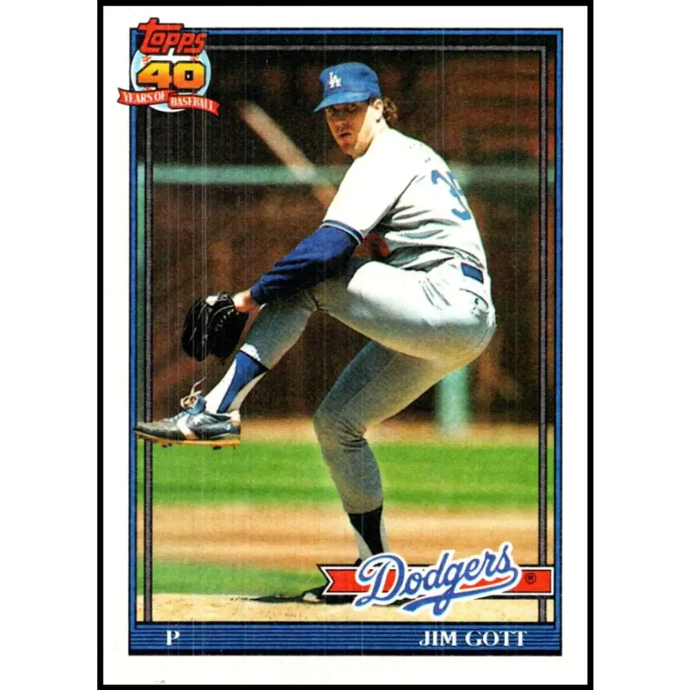 1991 Topps #606 Jim Gott NM-MT Los Angeles Dodgers Baseball Card  Image 1