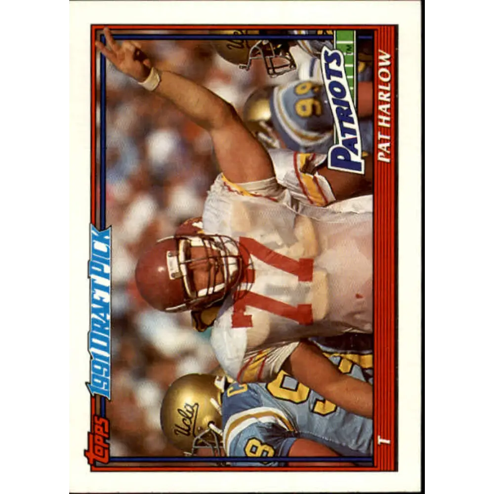 1991 Topps #608 Pat Harlow NM-MT RC Rookie New England Patriots Football Card  Image 1