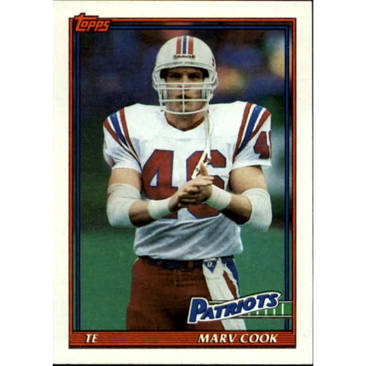1991 Topps #609 Marv Cook NM-MT New England Patriots Football Card  Image 1