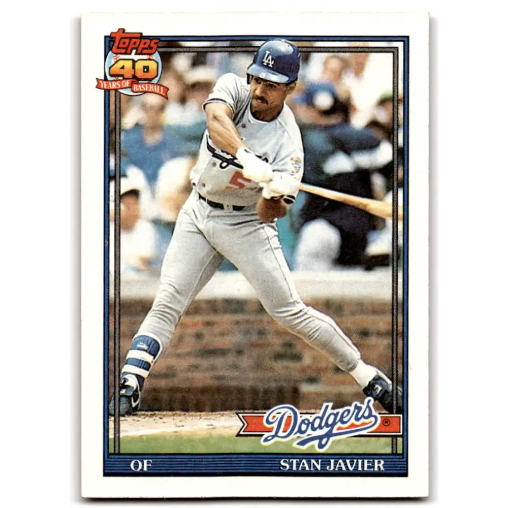 1991 Topps #61 Stan Javier NM-MT Los Angeles Dodgers Baseball Card  Image 1