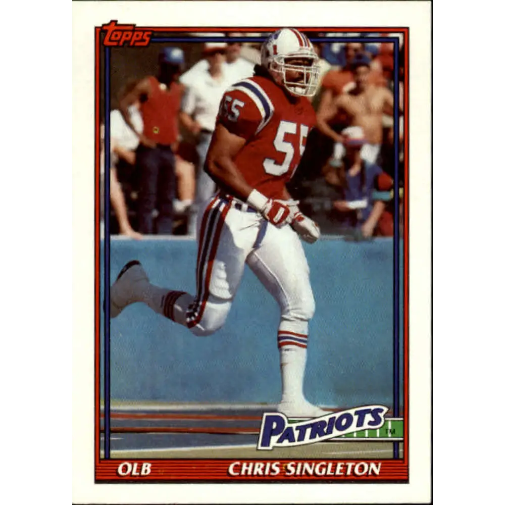 1991 Topps #613 Chris Singleton NM-MT New England Patriots Football Card  Image 1
