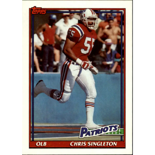 1991 Topps #613 Chris Singleton NM-MT New England Patriots Football Card  Image 1