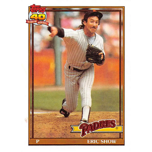 1991 Topps #613 Eric Show NM-MT San Diego Padres Baseball Card  Image 1