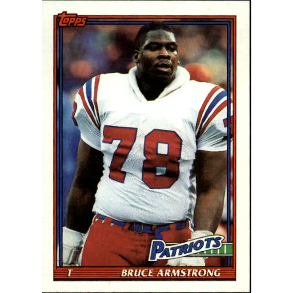 1991 Topps #614 Bruce Armstrong NM-MT New England Patriots Football Card  Image 1