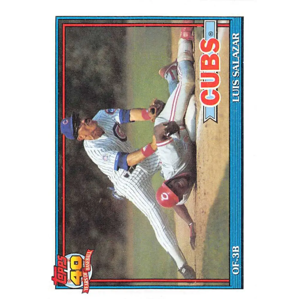 1991 Topps #614 Luis Salazar NM-MT Chicago Cubs Baseball Card  Image 1