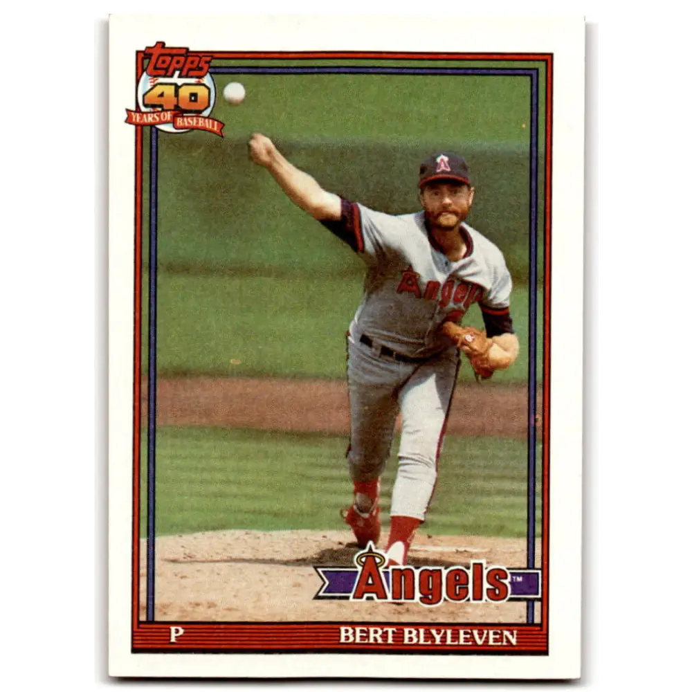 1991 Topps #615 Bert Blyleven NM-MT California Angels Baseball Card  Image 1