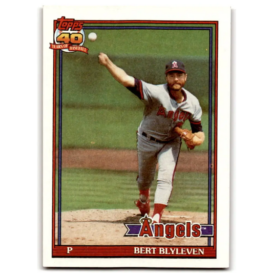 1991 Topps #615 Bert Blyleven NM-MT California Angels Baseball Card  Image 1